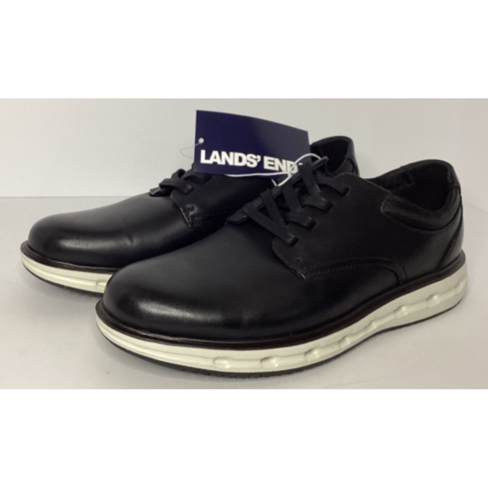 Lands End Sport Oxford Loafer Lace Up Men's Size 8 Black White NEW